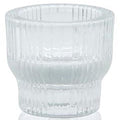 SHINE STRIPES round glass candle & tealight holder - clear - 5.5x5.5x4.9cm - glass