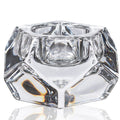 Bougeoir SHINE en verre transparent, motif diamant, 8,1 x 8,1 x 5,1 cm.