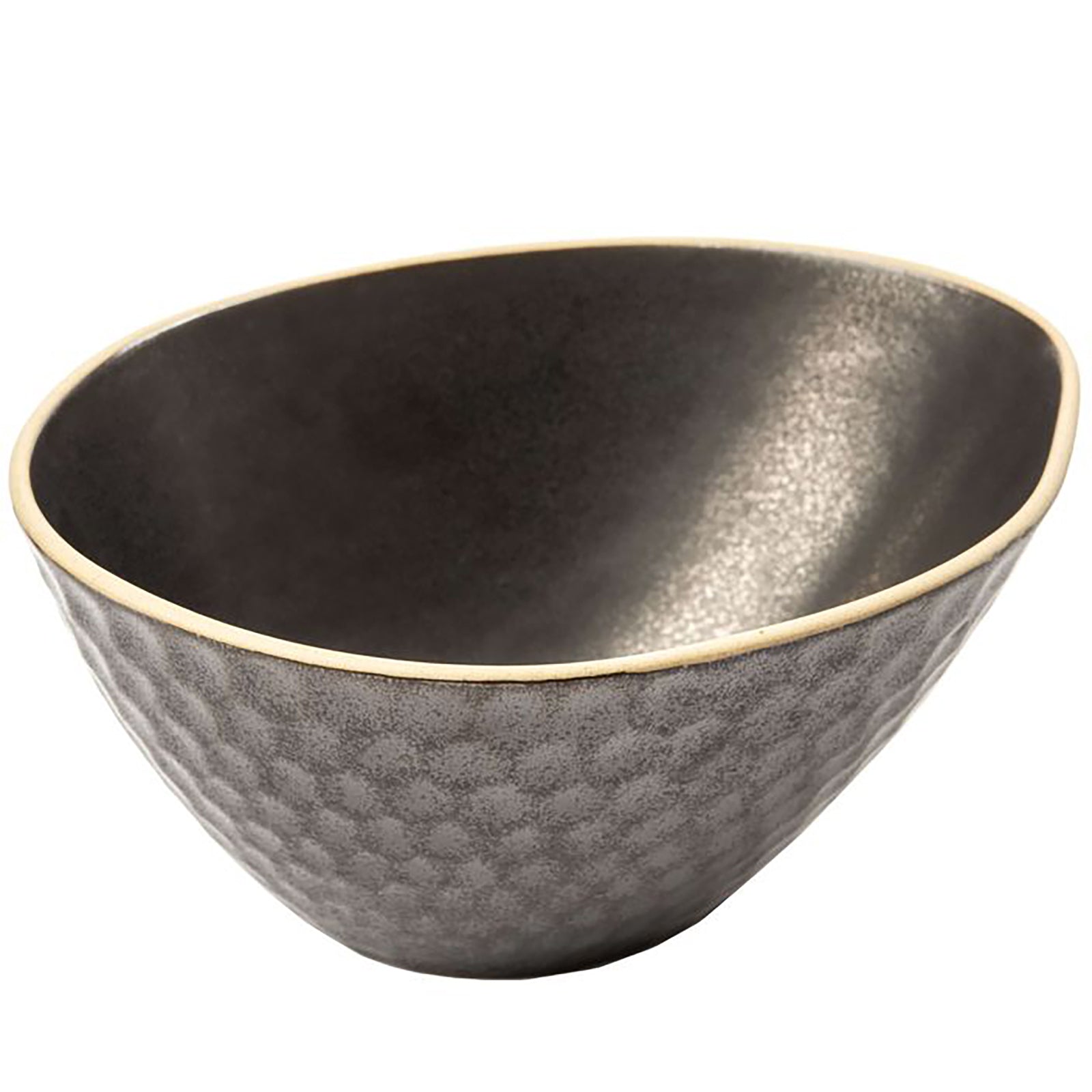 COMB round bowl medium - black - 13x16.1x7.2cm - stoneware
