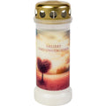 Grave candle no. 6 - Pink tree - White