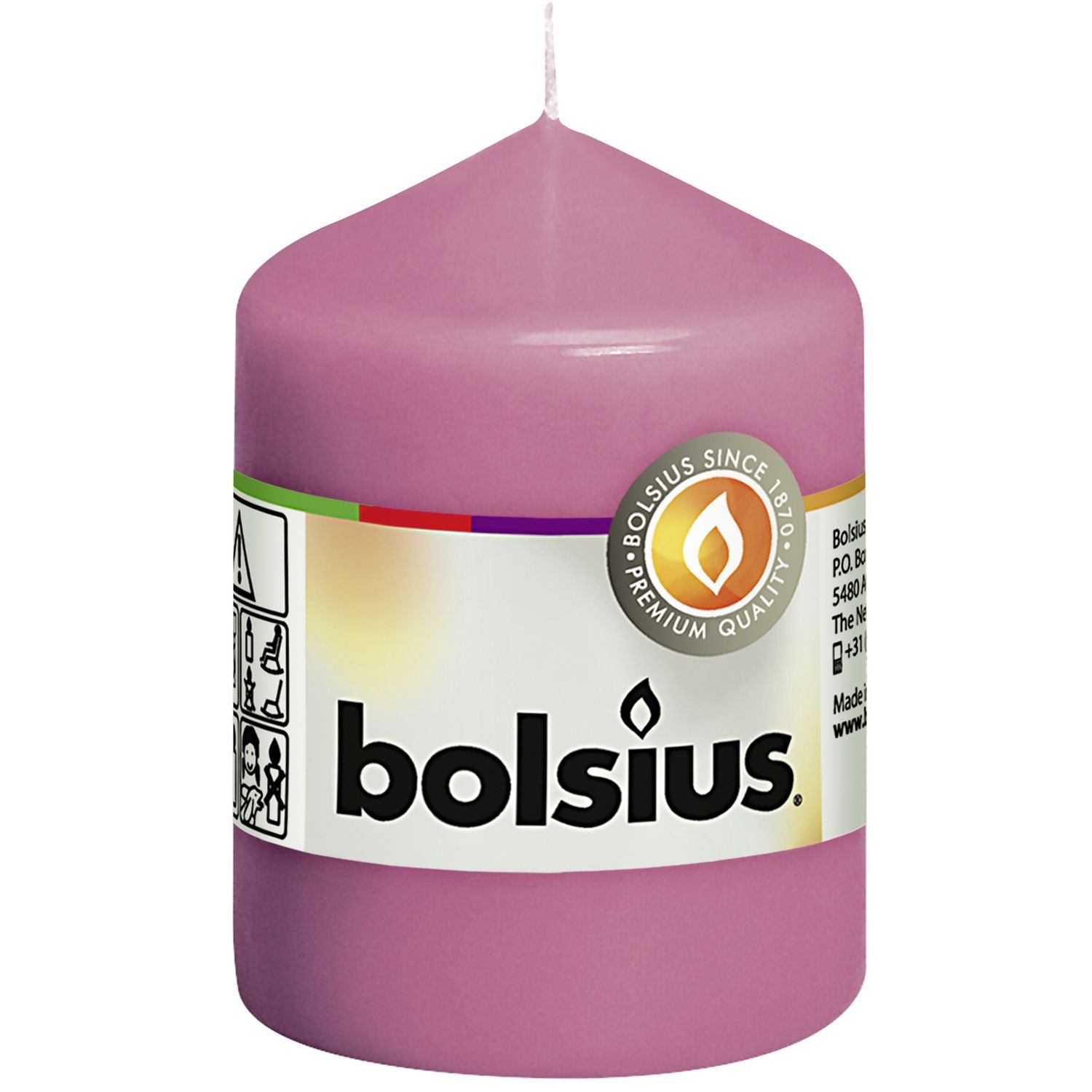 Stumpenkerze - Höhe 8 cm - Durchmesser 5,8 cm - Fuchsia
