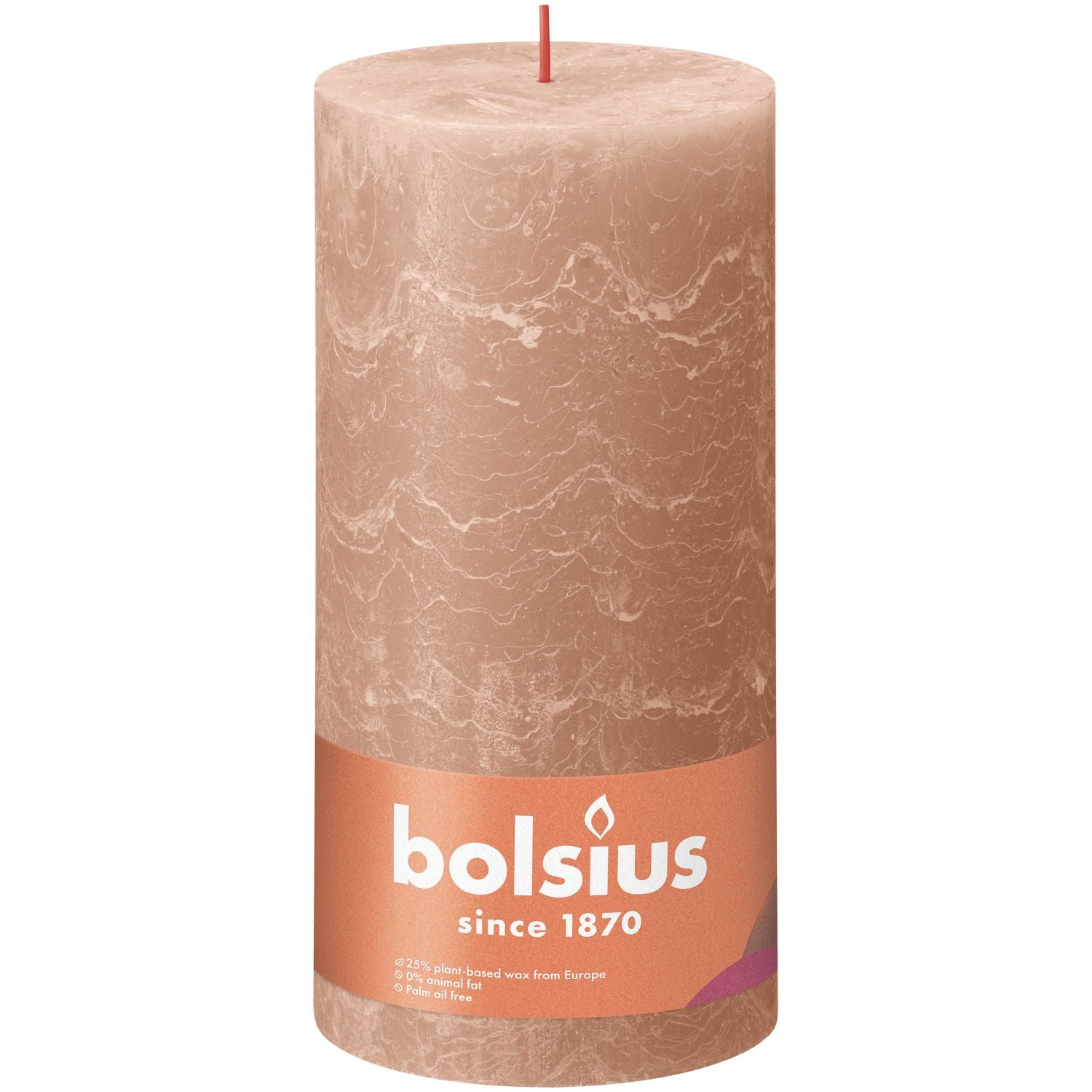 Pillar candle - Height 20 cm - Diameter 10 cm - Rustic - Creamy caramel