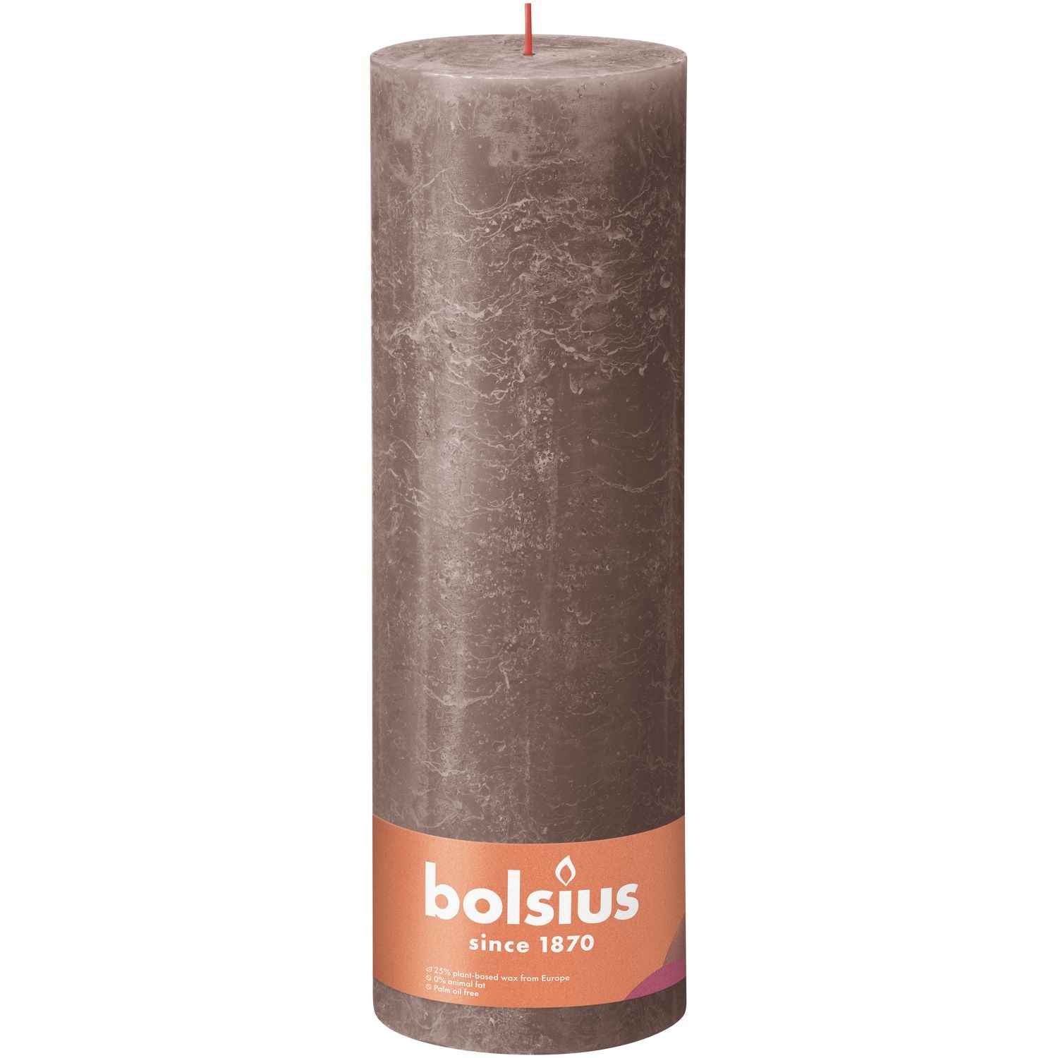 Stumpenkerze - Höhe 30 cm - Durchmesser 10 cm - Rustik - Rustikales Taupe