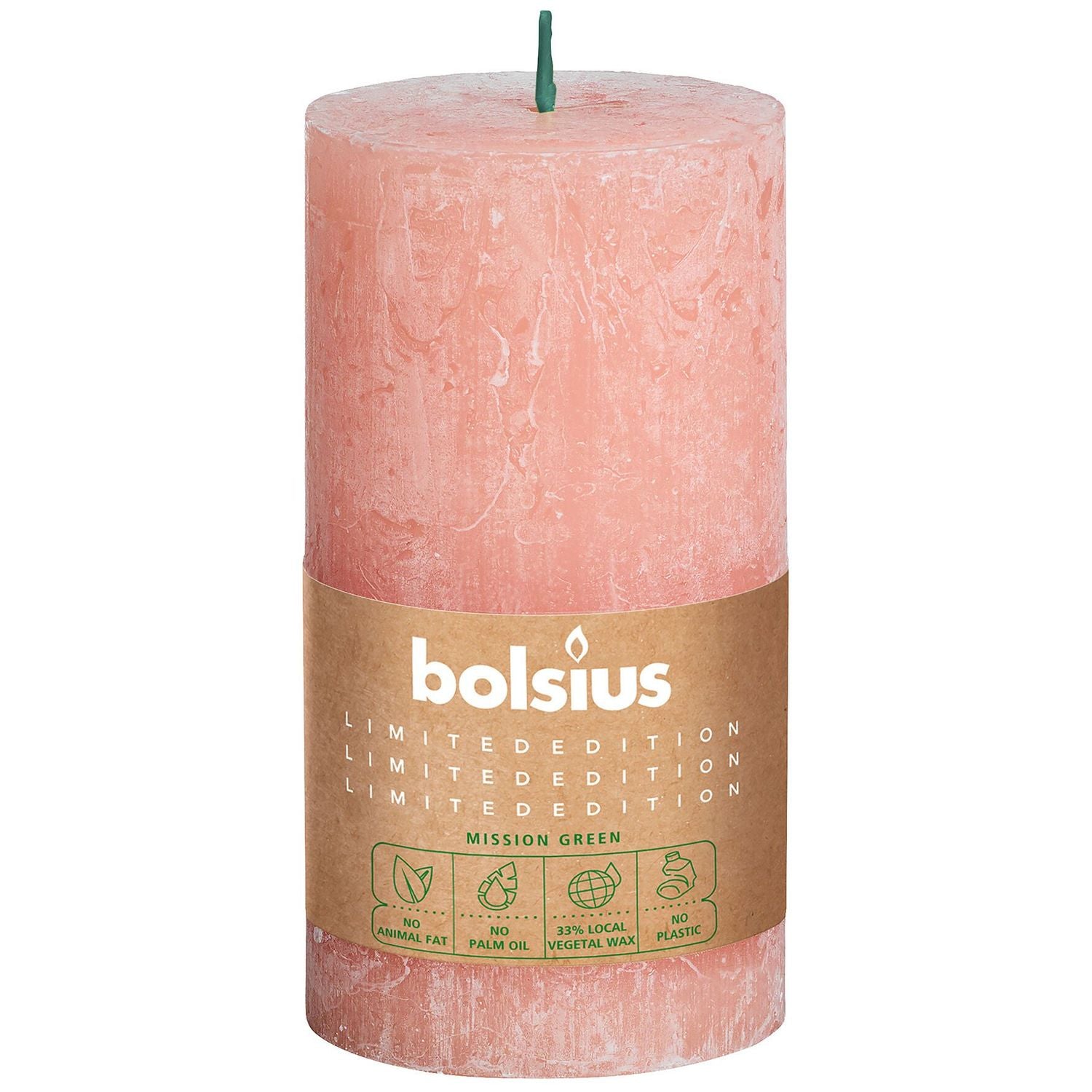 Pillar candle - Height 13 cm - Diameter 6.8 cm - Rustic - Earth