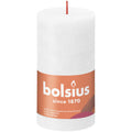 Pillar candle - Height 13 cm - Diameter 6.8 cm - Rustic - Cloudy white