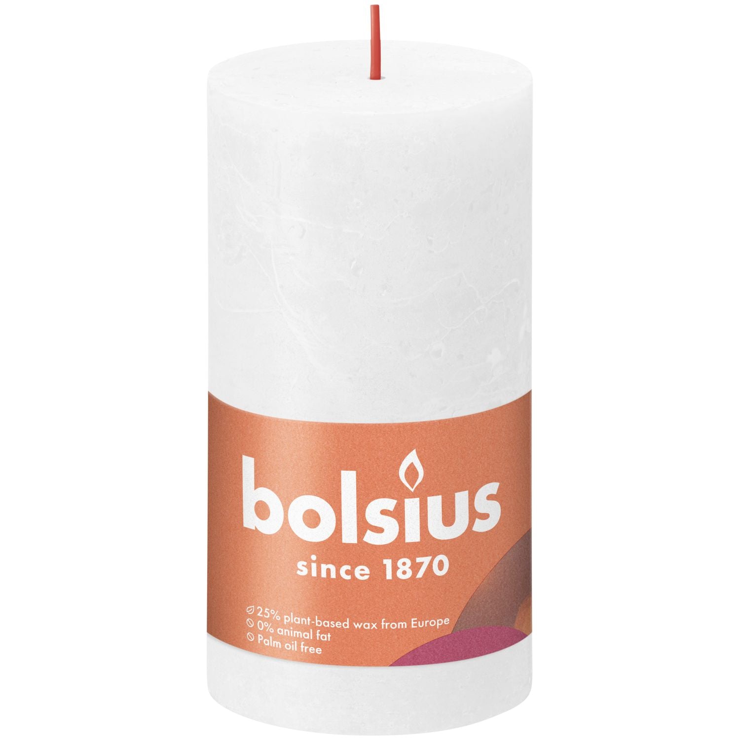Pillar candle - Height 13 cm - Diameter 6.8 cm - Rustic - Cloudy white