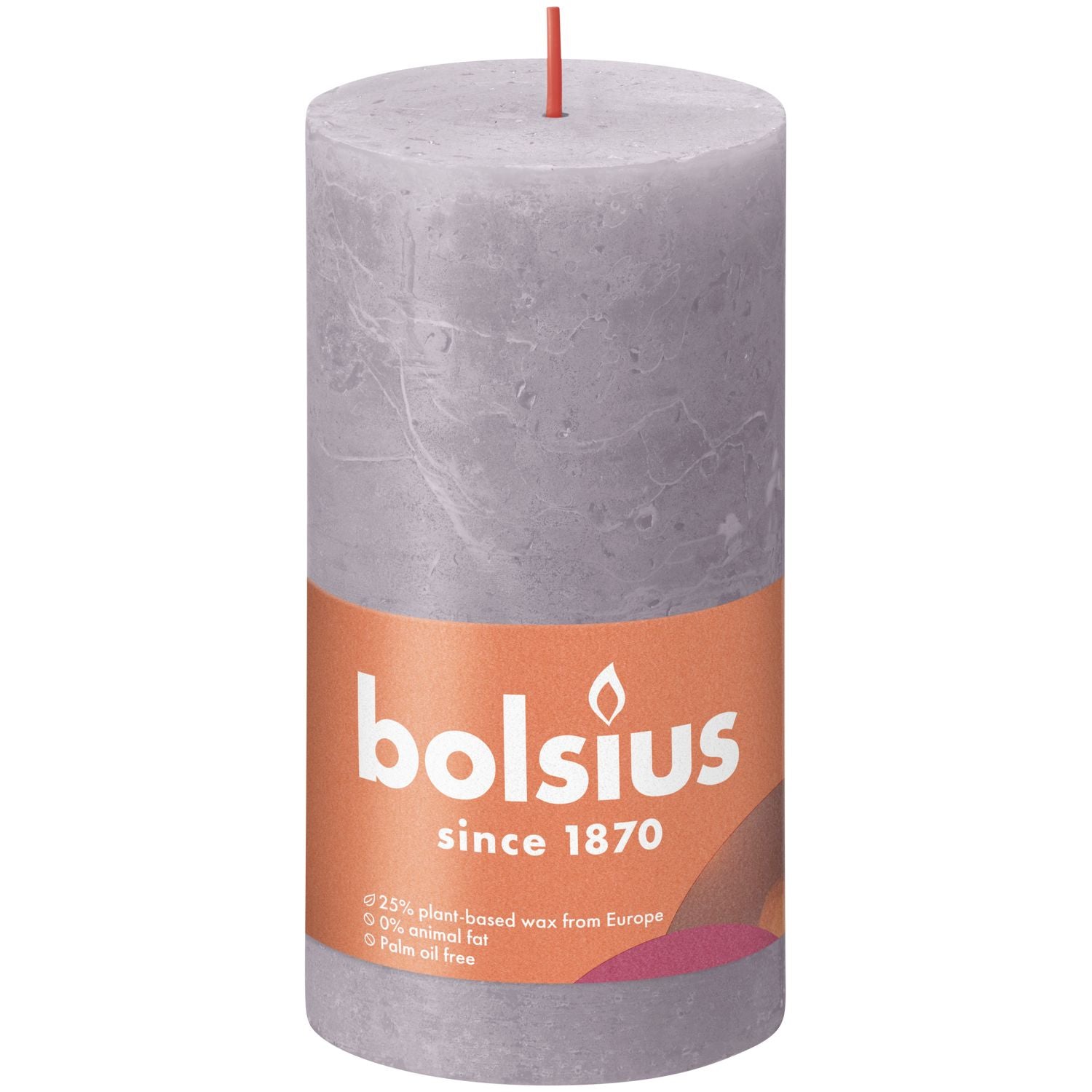Pillar candle - Height 13 cm - Diameter 6.8 cm - Rustic - Frozen Lavender