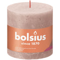 Stumpenkerze - Höhe 10 cm - Durchmesser 10 cm - Rustik - Nebliges Rosa