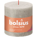 Stumpenkerze - Höhe 10 cm - Durchmesser 10 cm - Rustik - Sandgrau