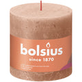Stumpenkerze - Höhe 10 cm - Durchmesser 10 cm - Rustik - Cremiges Caramel