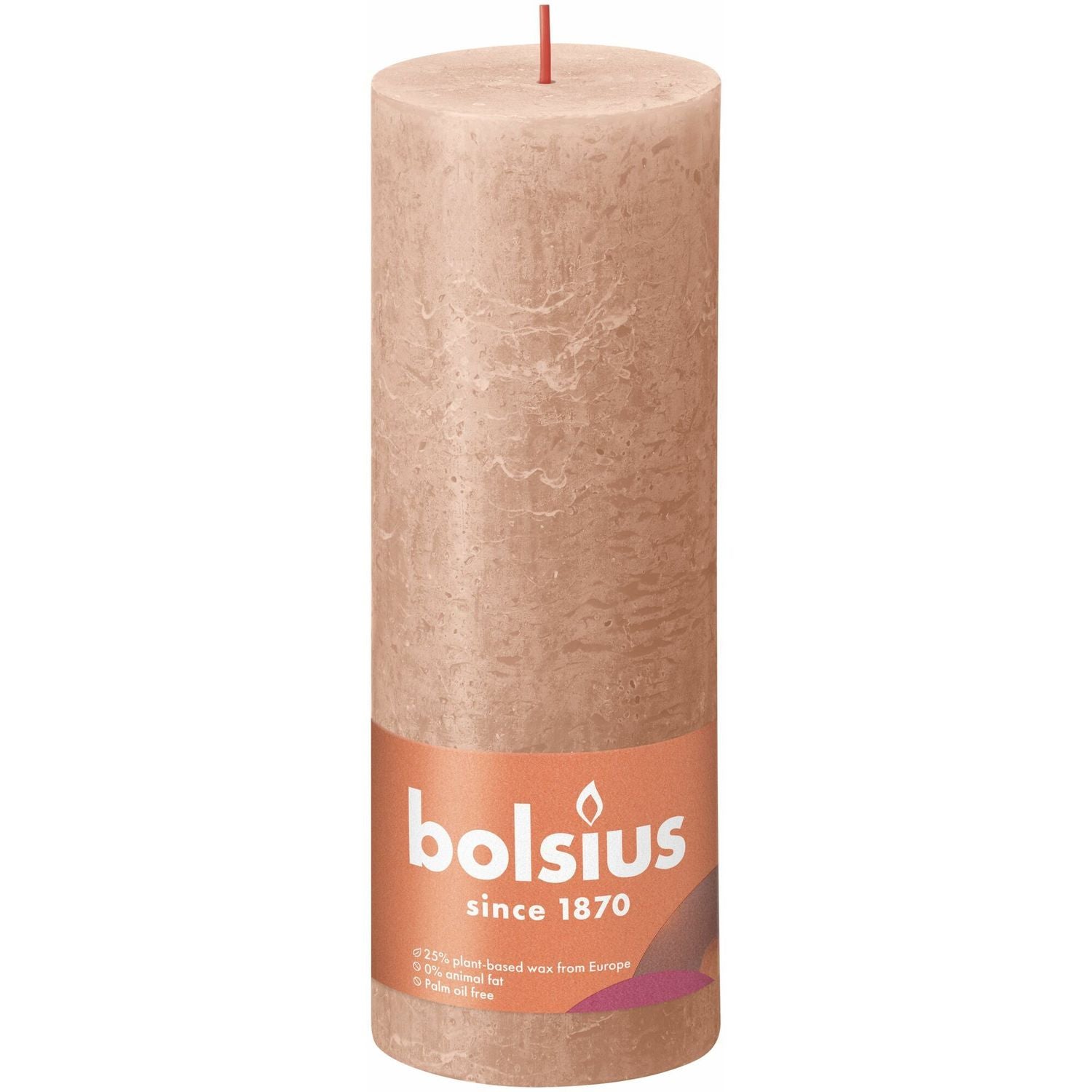 Bougie pilier - Hauteur 19 cm - Diamètre 6,8 cm - Style rustique - Caramel crémeux