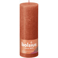 Bougie pilier - Hauteur 19 cm - Diamètre 6,8 cm - Style rustique - Orange automnal