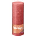 Stumpenkerze - Höhe 19 cm - Durchmesser 6,8 cm - Rustik - Rosa Blüte
