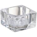 Teelichthalter eckig Maxi - Höhe 42 mm - Durchmesser 75 mm - Transparent