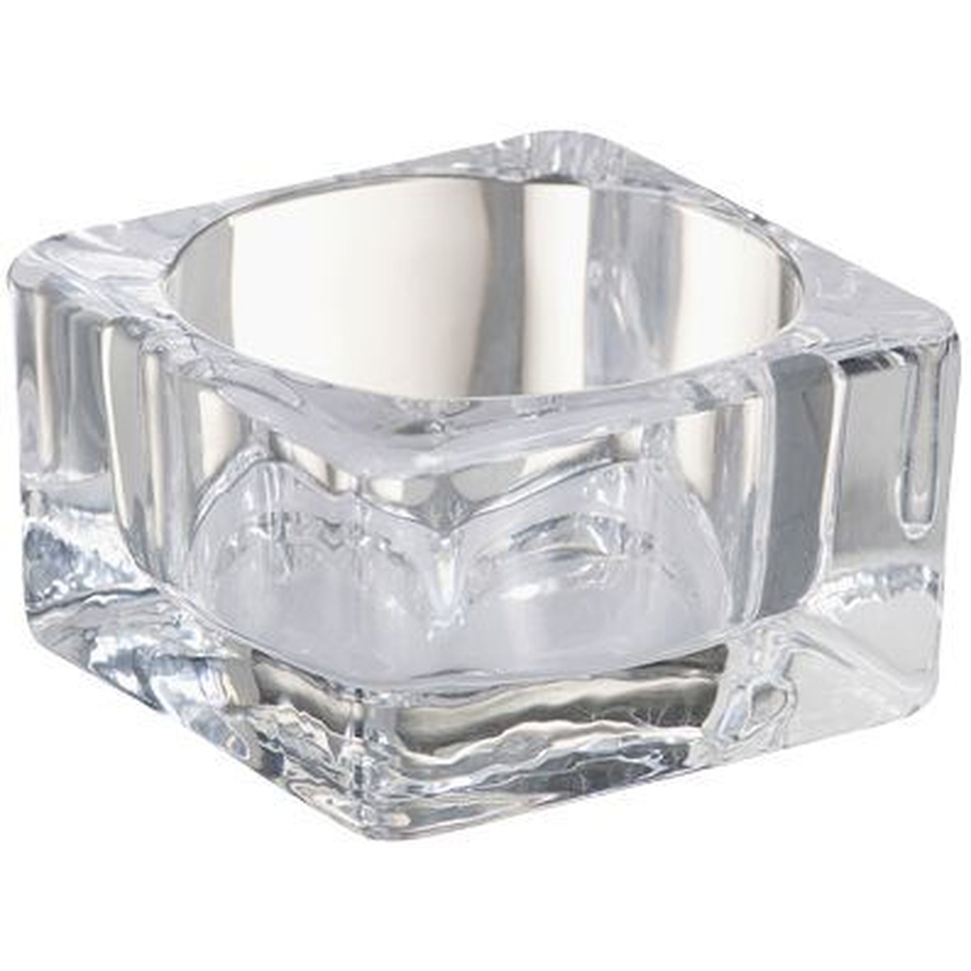 Teelichthalter eckig Maxi - Höhe 42 mm - Durchmesser 75 mm - Transparent