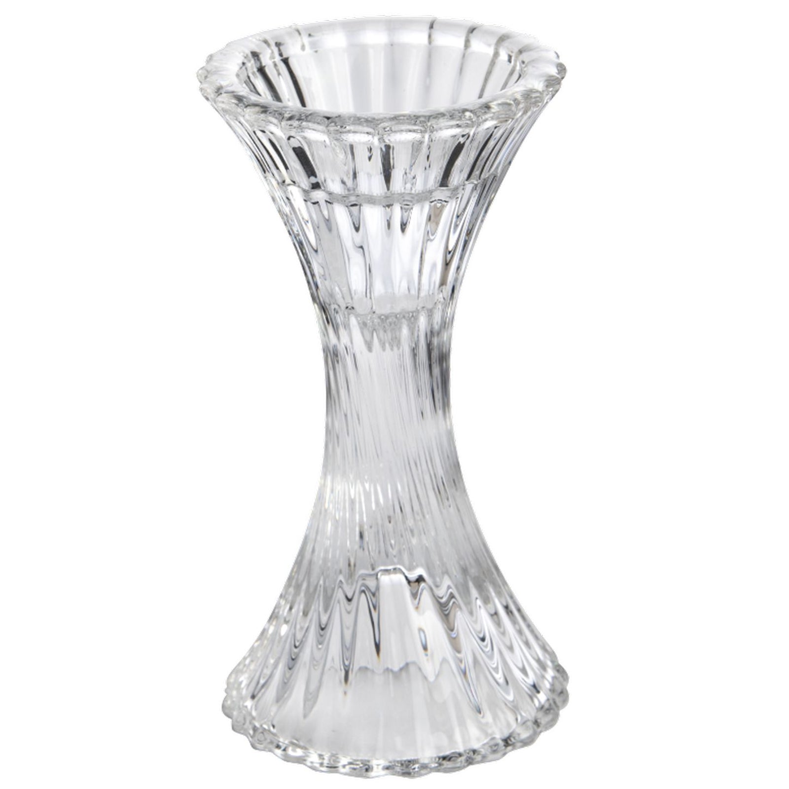 DUAL glass tealight & candle holder small - clear - 7x7x13.5cm - glass
