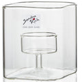 Porte-bougie chauffe-plat carré en verre transparent - 8 x 8 x 10 cm - verre