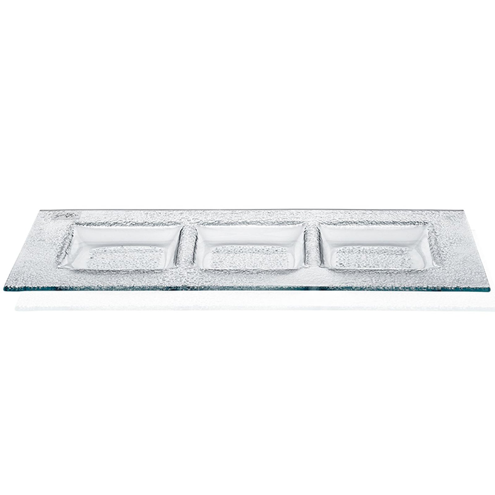 TRIO triple plate - clear - 18x40x2cm - glass