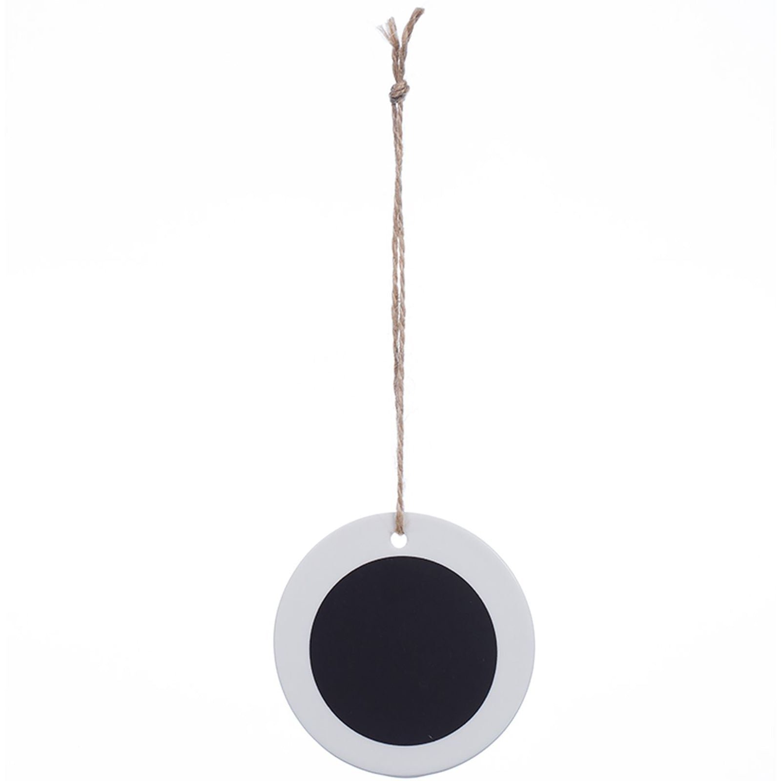CREATE YOUR OWN MESSAGE porcelain hanger with cord & chalk - weiß - 9x9x0,5cm - Porzellan