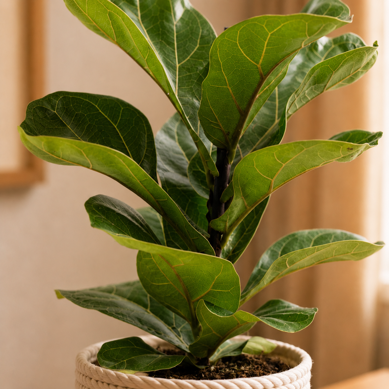 Geigenfeige - Ficus Lyrata Bambino - Höhe ca. 35 cm, Topf-Ø 12 cm