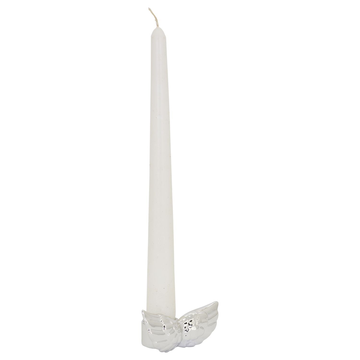 Winged candle holder ArgenT - silver - ceramic - 8x4x3.5 cm