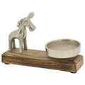 Bougeoir renne Puri - Bois/Aluminium - 18 x 12 x 5 cm