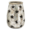 WindLicht ArgenT - silber - Stoneware - 17,5x17,5x24 cm