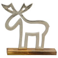 Elch Puri - Holz/Aluminium - 21x5x23 cm