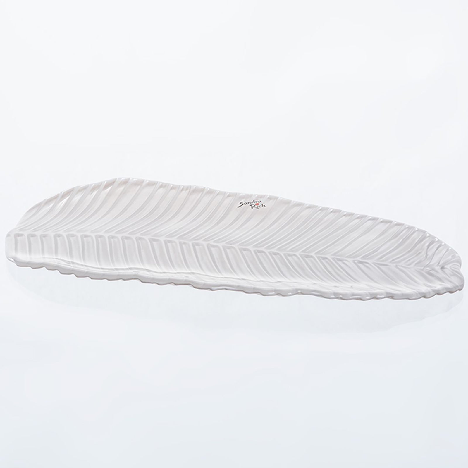 BANANO rectangular plate - white - 10x37x2cm - glass