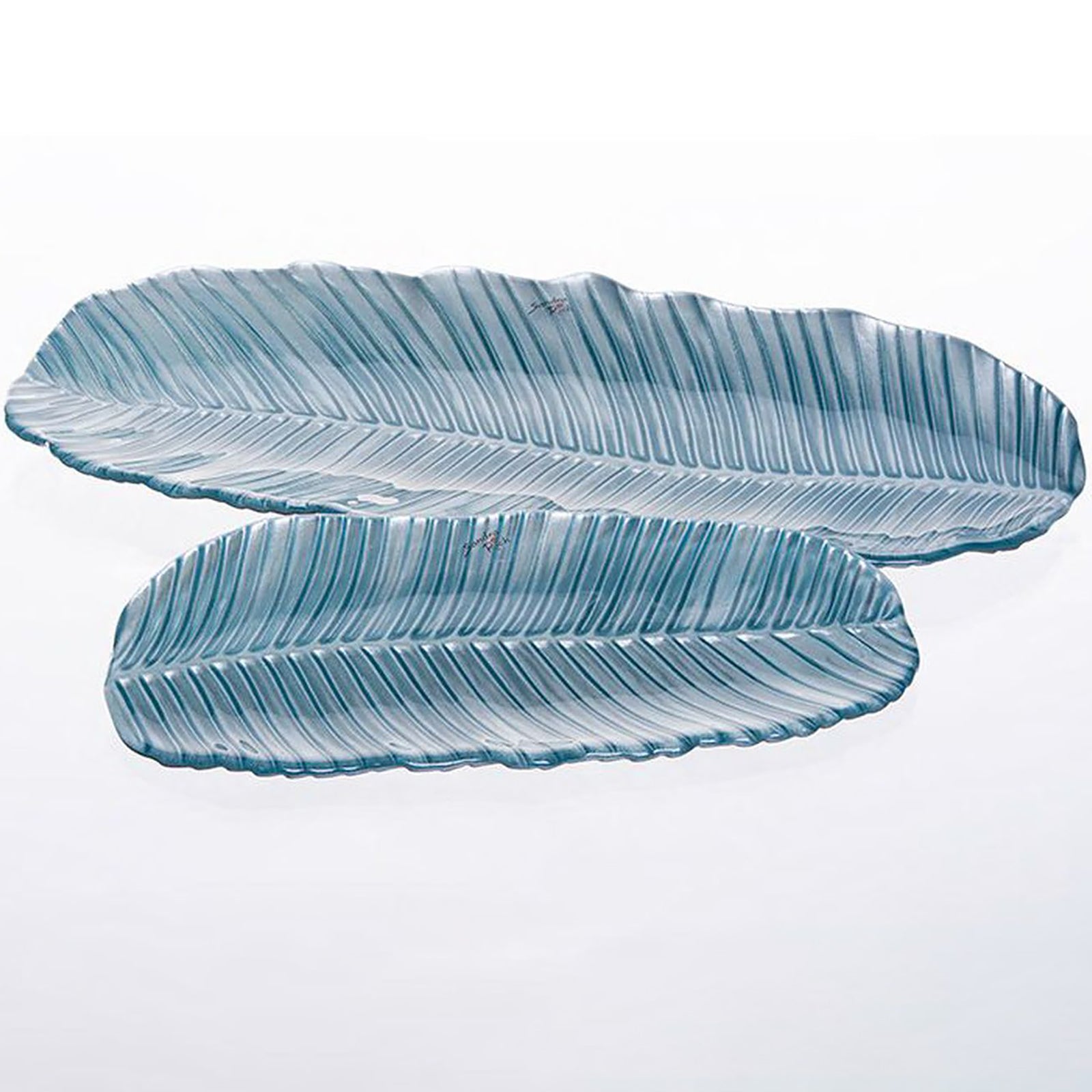 Assiette rectangulaire BANANO - bleu glacier - 19 x 51 x 3 cm - verre