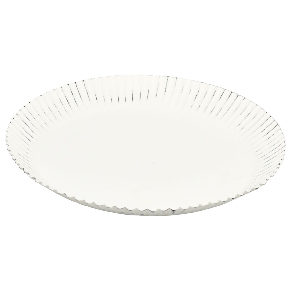 Ensemble de 2 plateaux ClairBlanc - blanc - métal - 24 x 24 x 3 cm - 28 x 28 x 3 cm