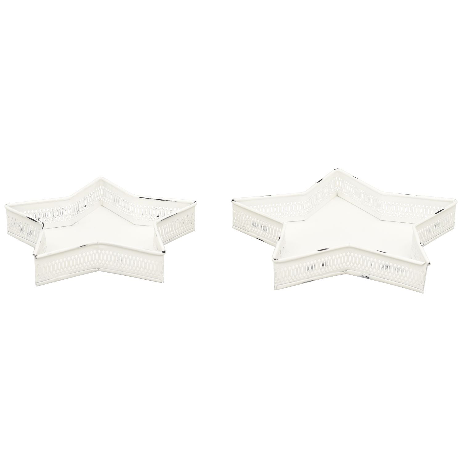 Ensemble de 2 plateaux ClairBlanc - blanc - métal - 25 x 25 x 4 cm - 29,5 x 29,5 x 5 cm