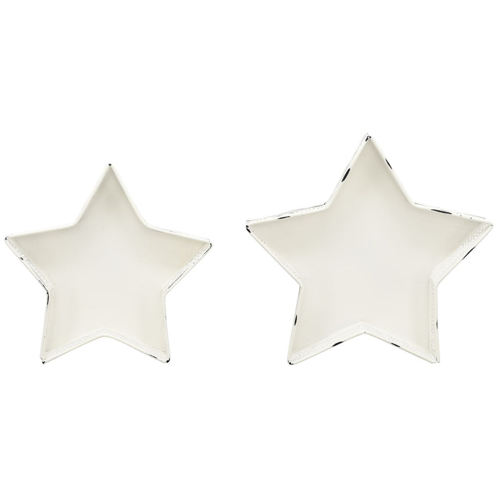 Ensemble de 2 plateaux ClairBlanc - blanc - métal - 25 x 25 x 4 cm - 29,5 x 29,5 x 5 cm