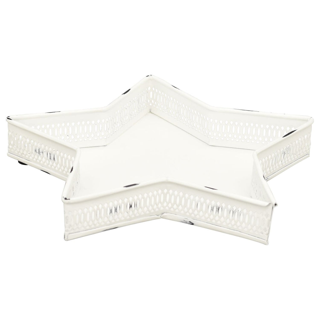 Ensemble de 2 plateaux ClairBlanc - blanc - métal - 25 x 25 x 4 cm - 29,5 x 29,5 x 5 cm