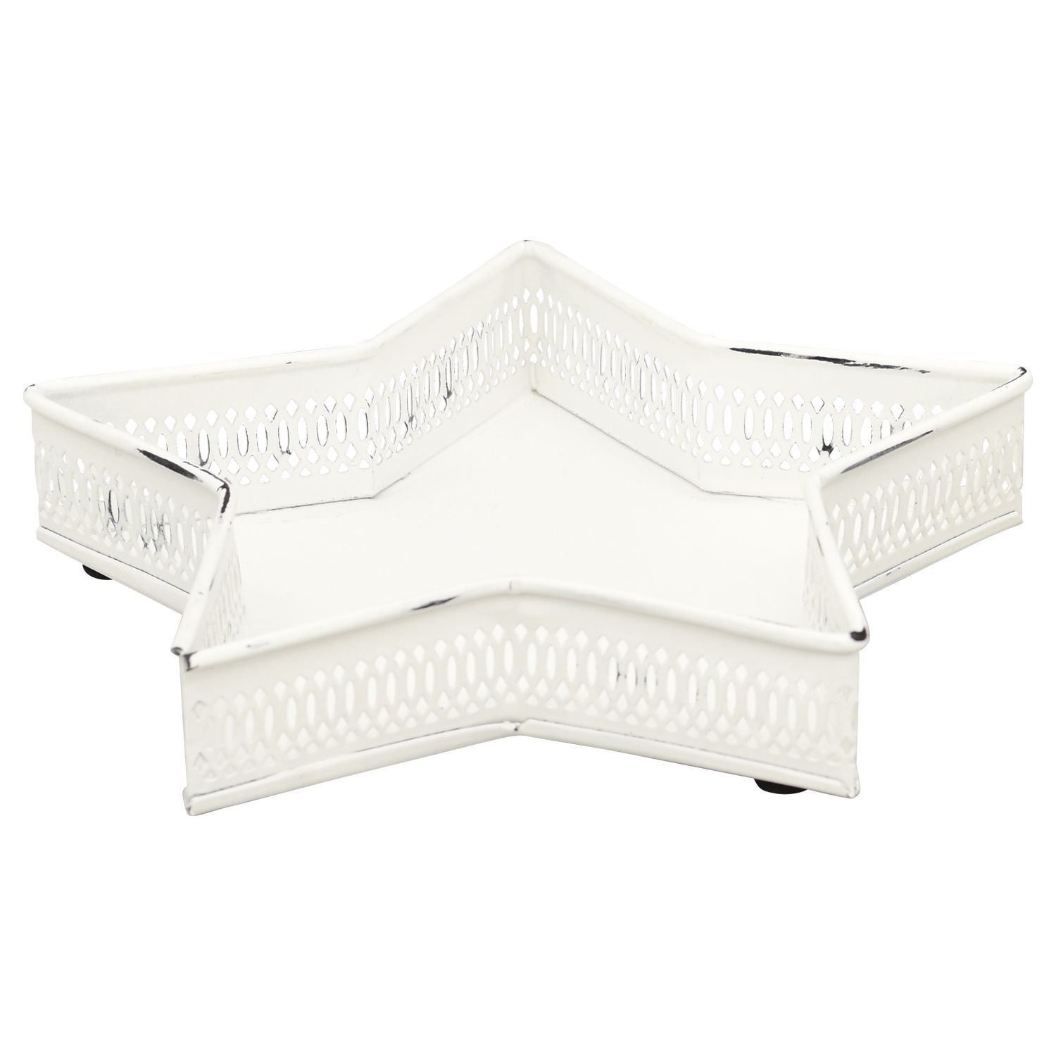 Ensemble de 2 plateaux ClairBlanc - blanc - métal - 25 x 25 x 4 cm - 29,5 x 29,5 x 5 cm