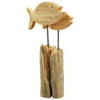 Fish sculpture LaMer - natural - wood - 22x7.5x34 cm
