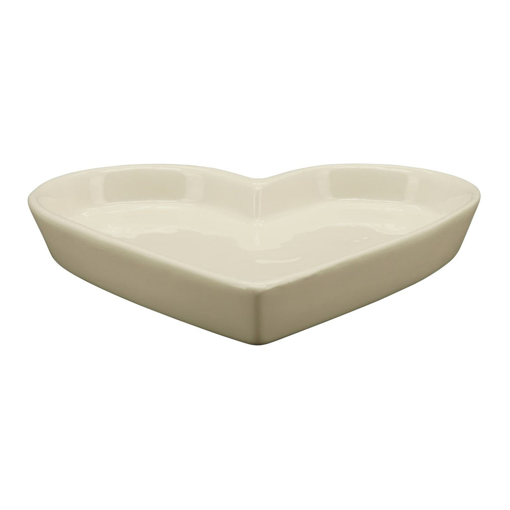 Heart-shaped plate Ivory - white - Dolomite - 12.5x12.5x2 cm