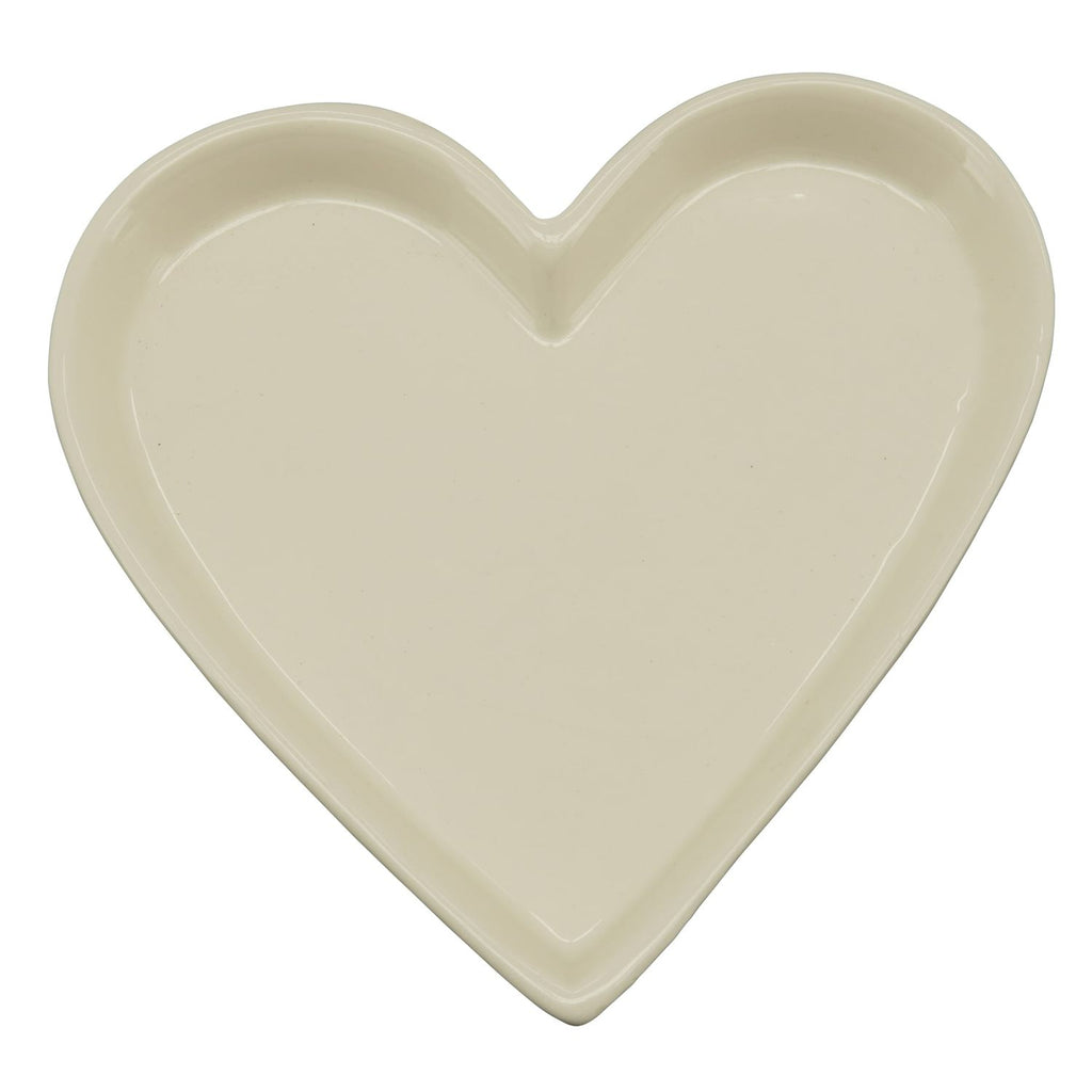 Heart-shaped plate Ivory - white - Dolomite - 12.5x12.5x2 cm
