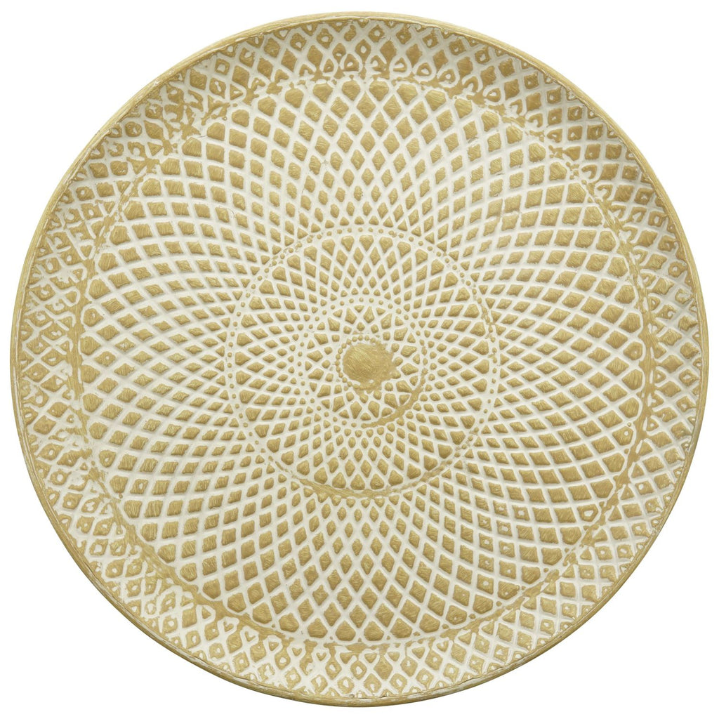 Ensemble de 3 plateaux Doré - métal - 49x49x4 cm/55x55x4 cm/61x61x4 cm