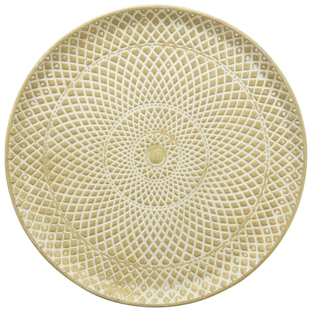 Ensemble de 3 plateaux Doré - métal - 49x49x4 cm/55x55x4 cm/61x61x4 cm