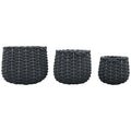 Korb Set/3 SAC - schwarz - 16x16x16 cm/20x20x20 cm/23x23x23 cm