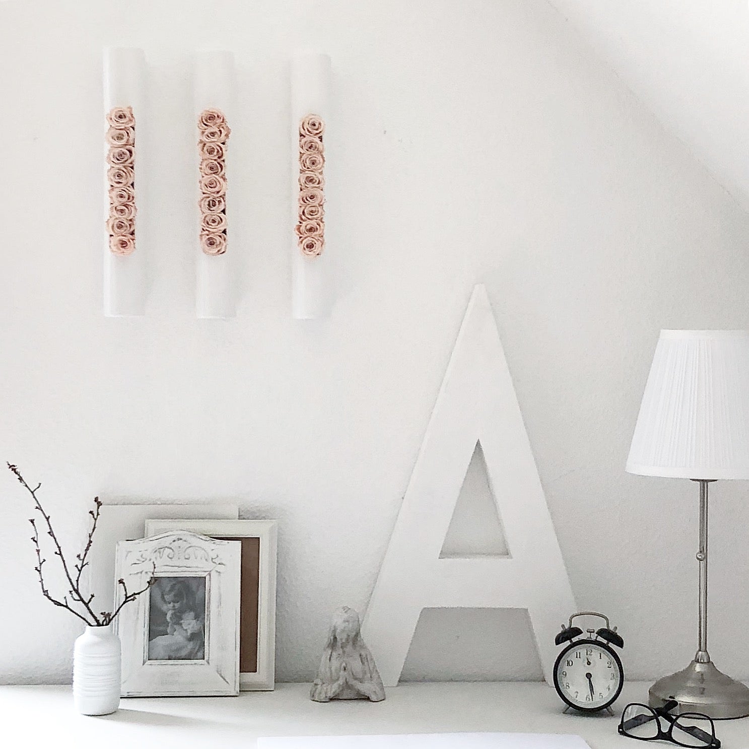 Infinity-Bloom Tube - weiß/rosé - 40x6,5 cm