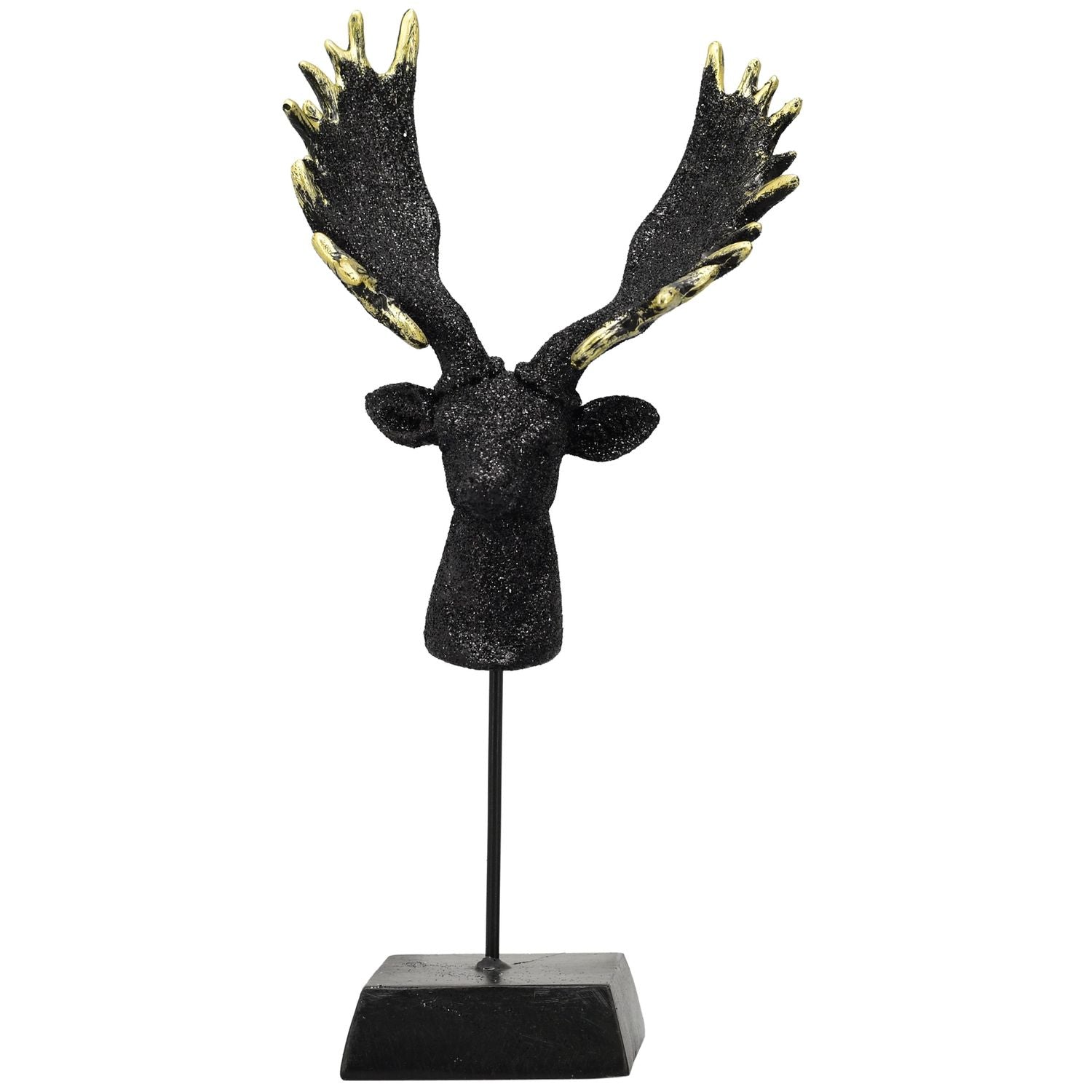 RentierKopf Lilian - schwarz - Polyresin - 12,5x7x25,5 cm