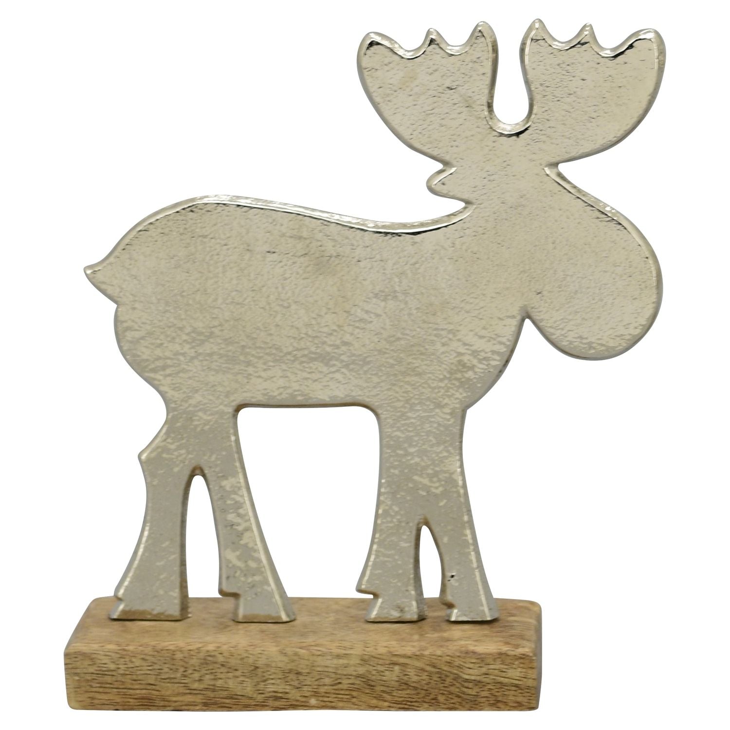 Elch Puri - Holz/Aluminium - 16x5x18,5 cm