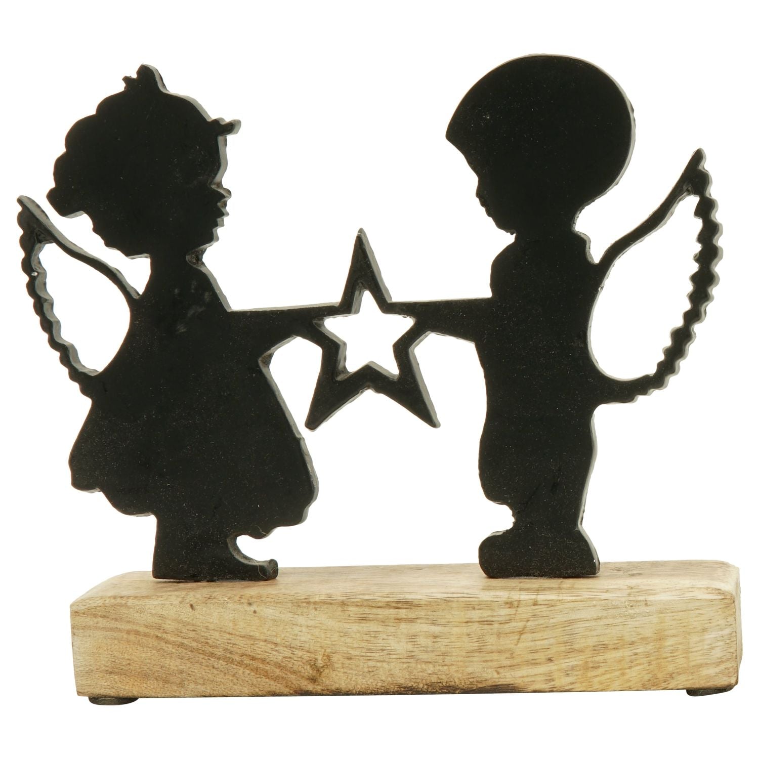 Engel Sobre - schwarz - Alu/Holz - 20x5x17 cm