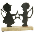 Engel Sobre - schwarz - Alu/Holz - 27x5x23 cm
