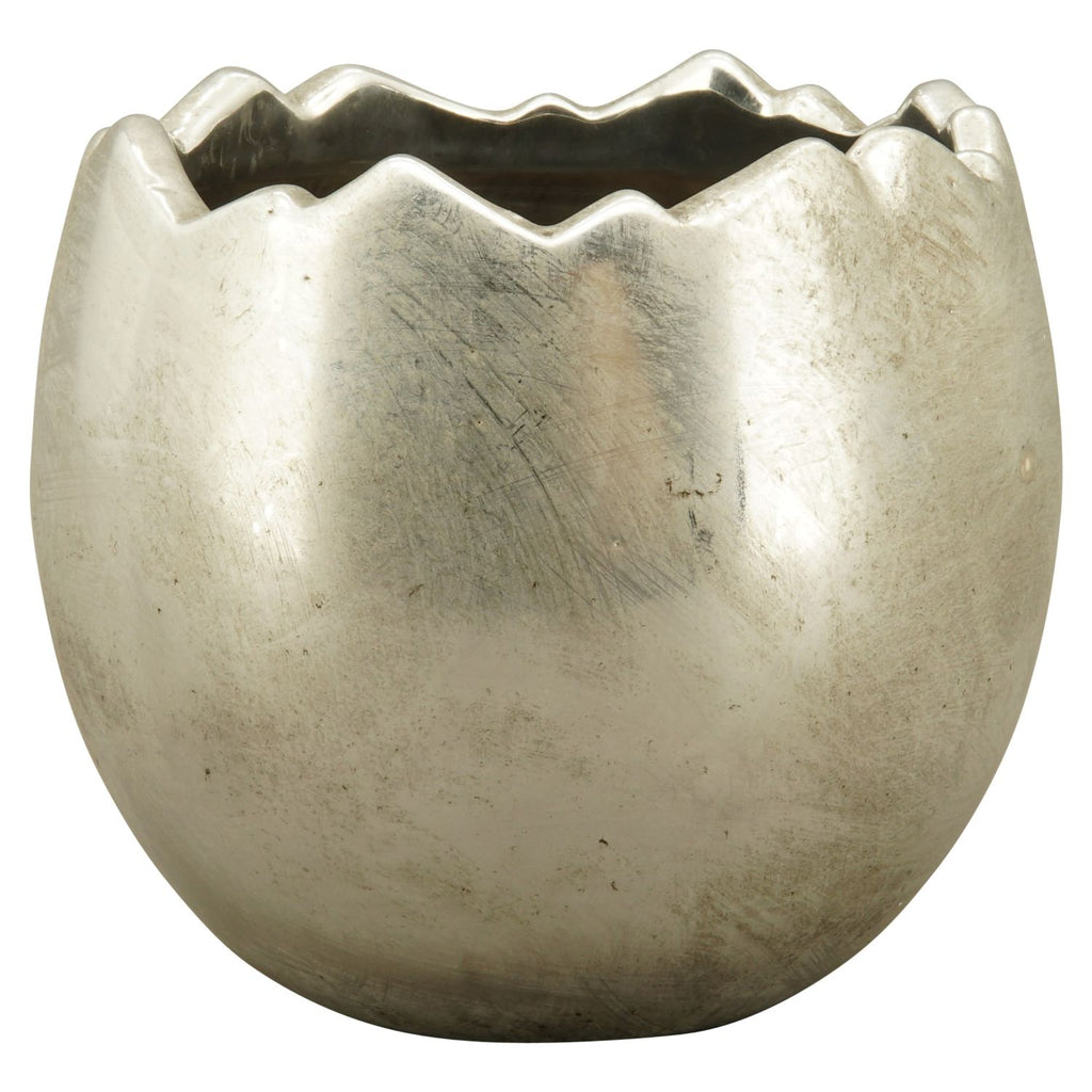 PflanzEi GROS - silber - Stoneware - 13x13x12 cm