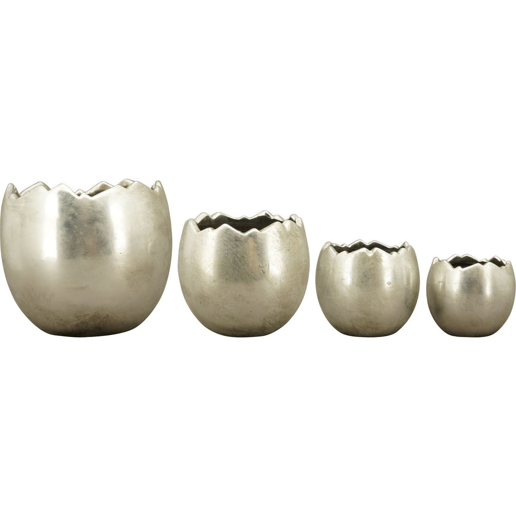 PflanzEi GROS - silber - Stoneware - 17x17x15 cm