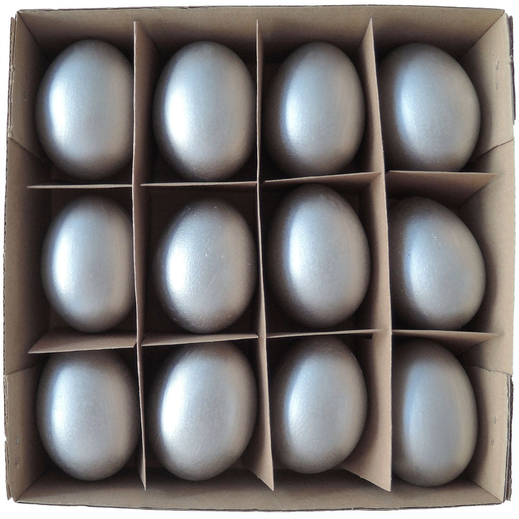 Box mit Ei Goog - 12 tlg. - silber - 26,5x24,5x6 cm