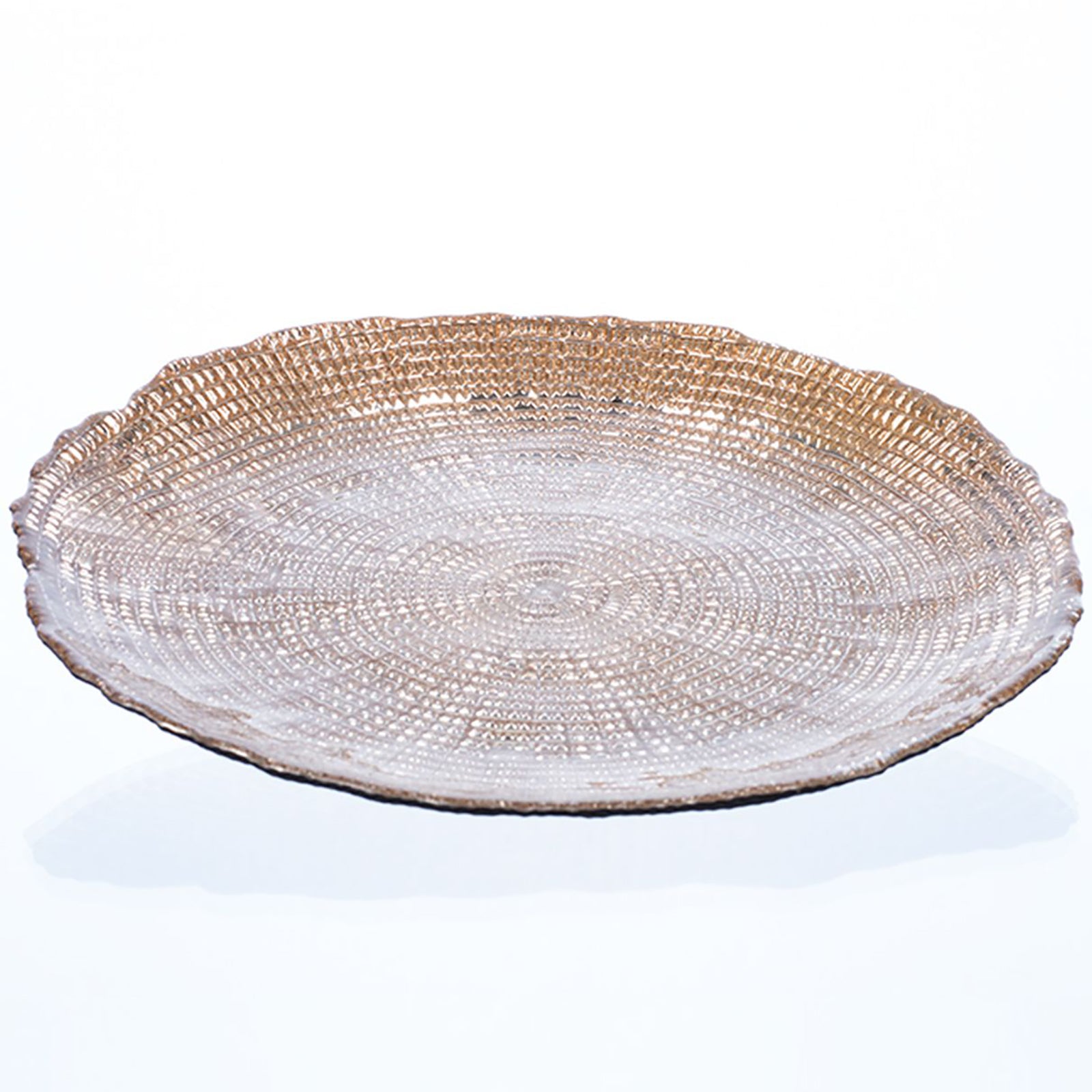 LUXOR plate - gold - 21x21x1.5cm - glass